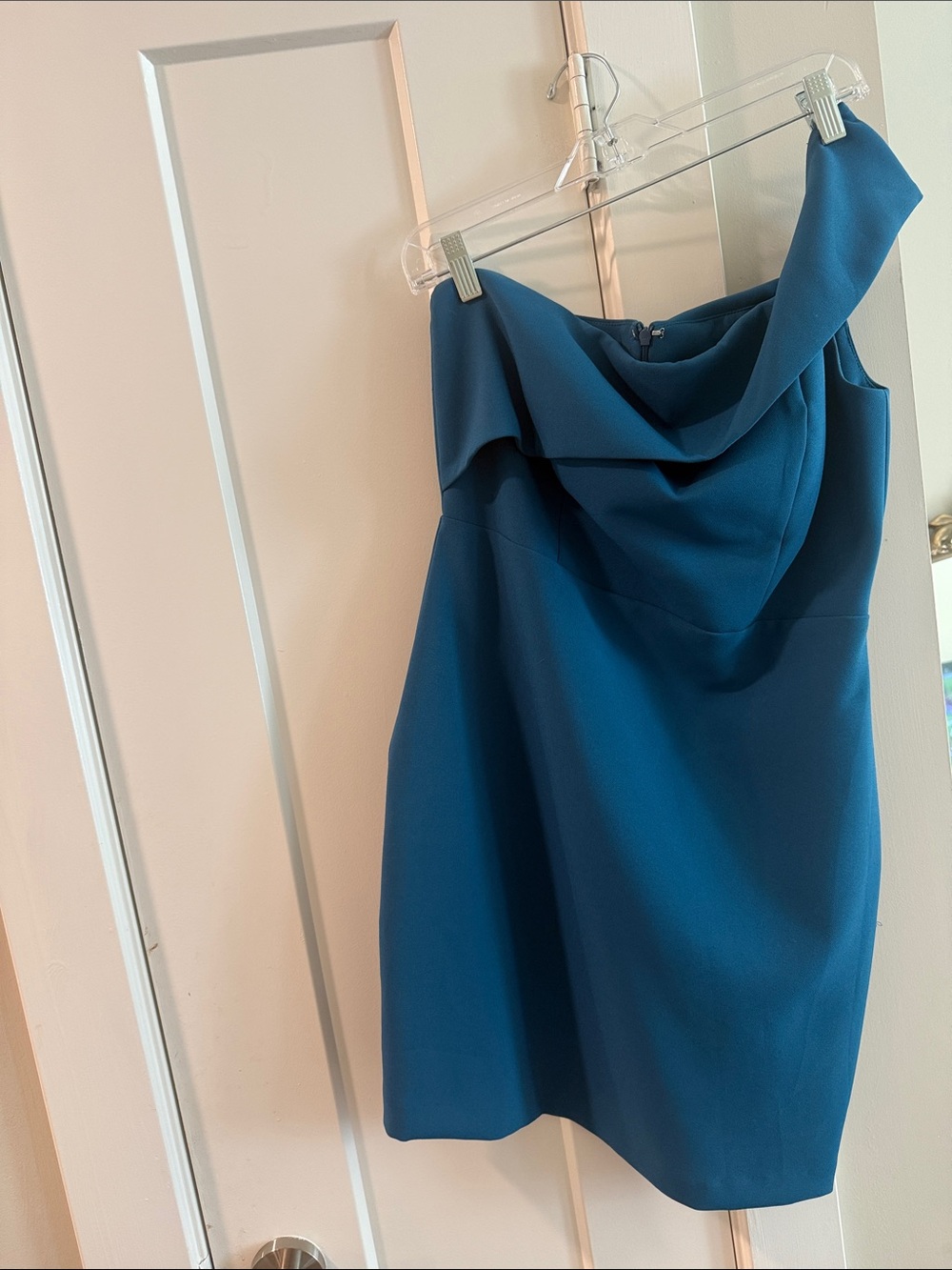 Off-Shoulder Teal Blue Cocktail Dress
